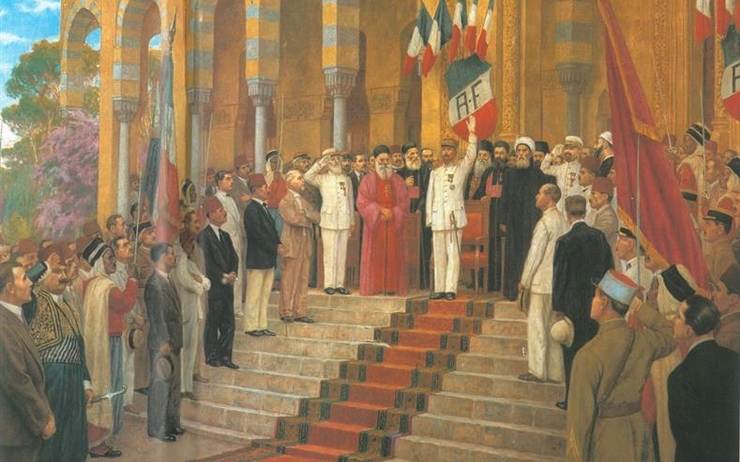 Photo: Proclamation of "Greater Lebanon" by General Gouraud on September 1, 1920